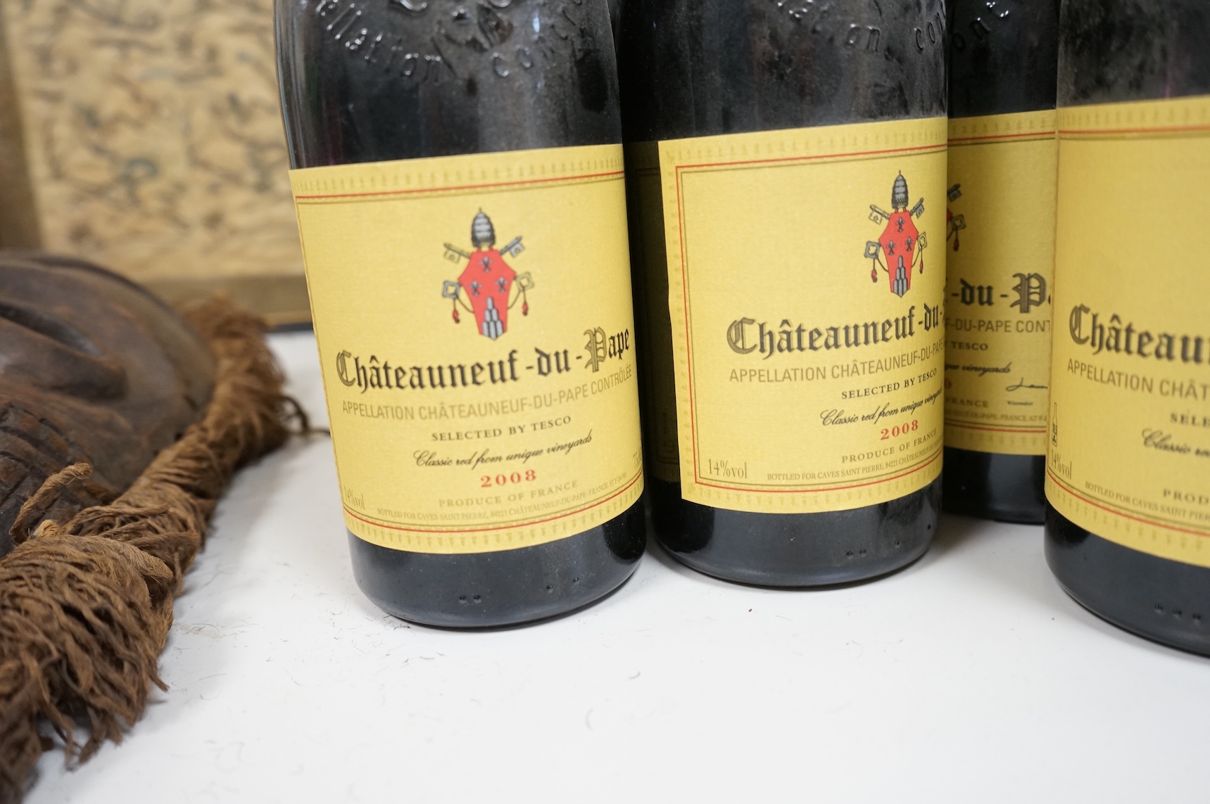 Eighteen bottles of Chateuneuf du Pape, bottled for Tesco, 2008 (13) and 2010 (5)